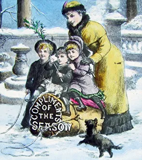 Victorian Magic Lantern Slide Compliments of the Season
