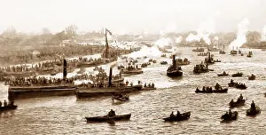 Victorian magic lantern slide of the University Boat Race