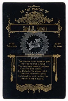 Ornamental Collection: VICTORIAN MOURNING CARD