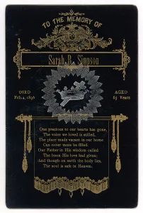 Ornamental Collection: VICTORIAN MOURNING CARD