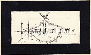Bereavement Prints: Victorian mourning card, In Loving Remembrance
