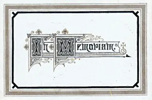 Bereavement Prints: Victorian mourning card, In Memoriam