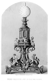 Cherubs Prints: Victorian Oil Lamp / 1851