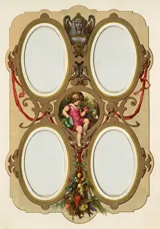 Cherub Prints: Victorian Photo Album - four oval frames