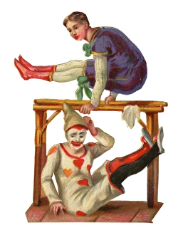 Images Dated 16th December 2015: Victorian Scrap, acrobat and clown