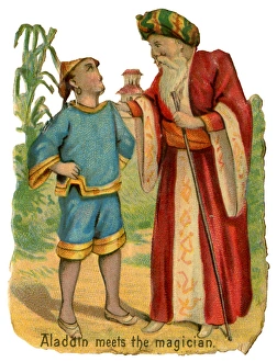 Aladdin Gallery: Victorian Scrap - Aladdin meets the magician