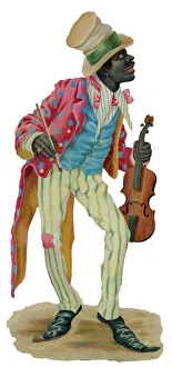 Images Dated 5th November 2019: Victorian scrap, black musician with violin