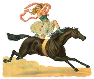 Bareback Gallery: Victorian scrap - circus bareback rider