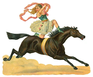 Bareback Gallery: Victorian scrap - circus bareback rider