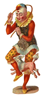 Images Dated 17th December 2015: Victorian Scrap, Circus Clown and dog