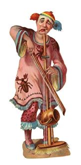 Images Dated 17th December 2015: Victorian Scrap, Clown playing an instrument