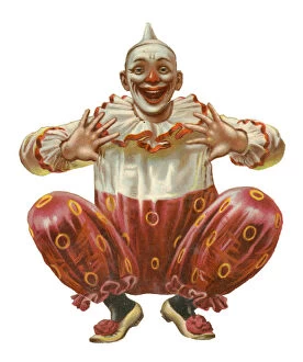 Images Dated 6th September 2017: Victorian Scrap - Clown squatting