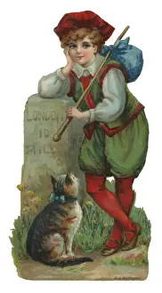 Victorian Scrap - Dick Whittington and Cat