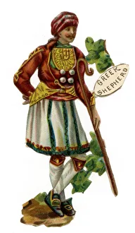 Images Dated 12th September 2019: Victorian scrap, a Greek shepherd