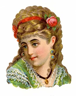 Victorian scrap, Head and shoulders of woman