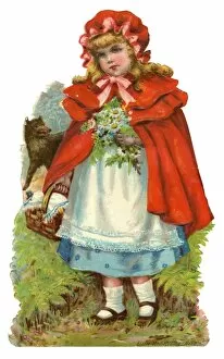 Images Dated 9th August 2017: Victorian scrap - Little Red Riding Hood