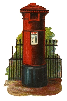 Images Dated 17th December 2015: Victorian Scrap, red pillar box