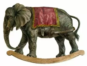 Images Dated 23rd August 2017: Victorian Scrap - Rocking Elephant
