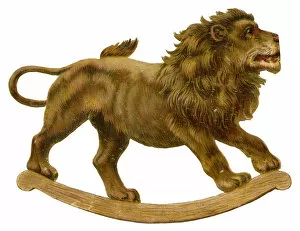 Images Dated 23rd August 2017: Victorian Scrap - Rocking Lion