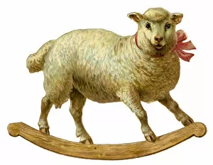 Images Dated 23rd August 2017: Victorian Scrap - Rocking Sheep