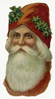 Claus Prints: Victorian scrap, Santa Claus head