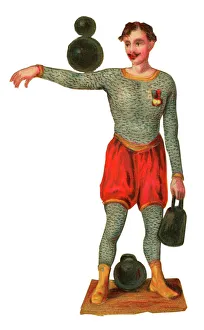 Images Dated 16th December 2015: Victorian Scrap, strong man with weights