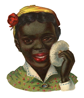 Images Dated 17th December 2015: Victorian Scrap, woman with powder puff