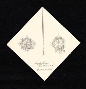 Victorian stationery decorated with initials