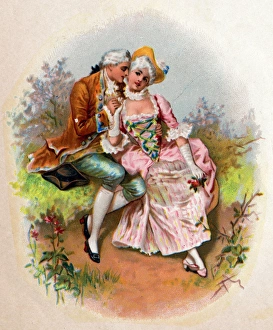 Victorian Transfer design, loving couple Victorian Transfer design, loving couple