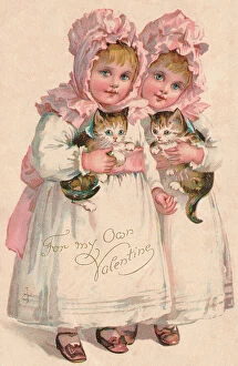 Kittens Collection: Victorian Twin Girls