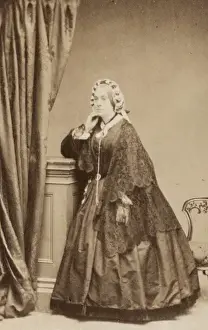 Victorian woman in a crinoline dress