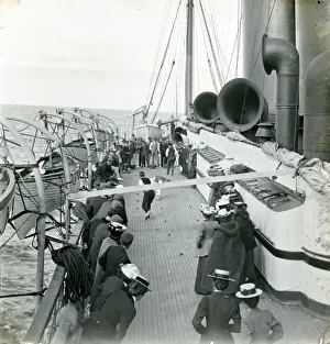 Victorians Playing Marbles on Deck of Ship