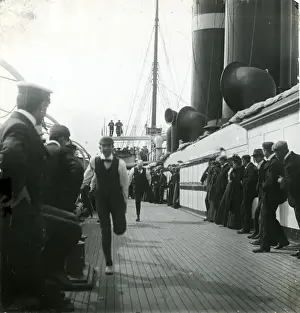 Victorians Prints: Victorians Racing on Deck of Ship