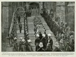Bearers Prints: Victoria's funeral arrival at St George's Chapel Windsor
