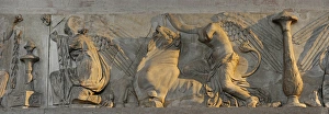 Images Dated 29th December 2012: Victory goddesses decorate candelabras and sacrifice bulls
