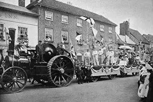 Float Prints: Victory steam engine in procession - Henley-on-Thames