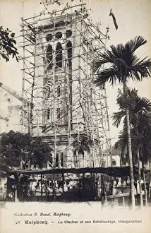 Rosary Prints: Vietnam - Haiphong - Cathedral Clocktower inaugurated
