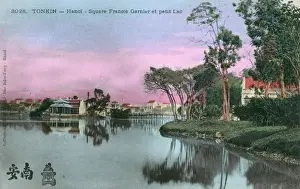 Garnier Prints: Vietnam - Hanoi - Francis Garnier Square and the Little Lake