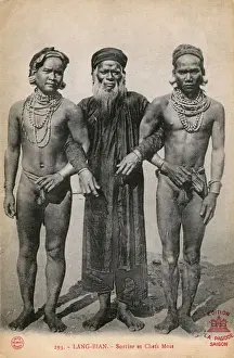 Wisdom Prints: Vietnam - Lang Bian Mountain - Sorcerer and Two Moi Chiefs