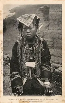 Vietnamese Prints: Vietnam - Traditional costume of woman from Chinese border