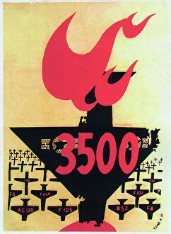 Flames Collection: Vietnamese Patriotic Poster - 3500 USAF aircraft shot down