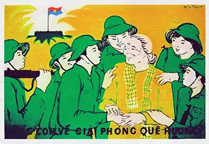 Viet Prints: Vietnamese Patriotic Poster - Liberating their homeland