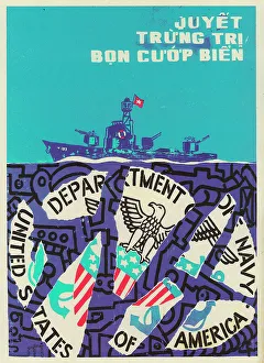 Pieces Prints: Vietnamese Patriotic Poster - Punish the PIrates