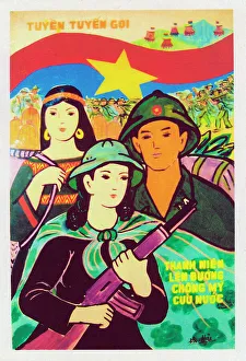 Viet Prints: Vietnamese Patriotic Poster - Recruitment Call