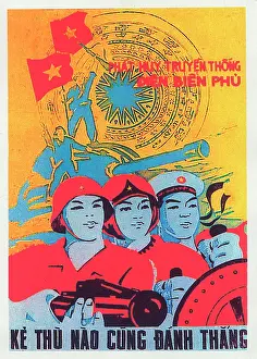 Enemies Prints: Vietnamese Patriotic Poster - Remember Dien Bien Phu