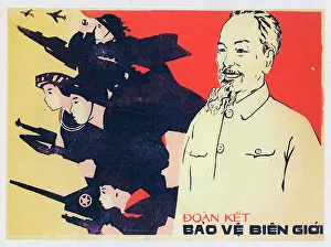 Viet Prints: Vietnamese Patriotic Poster - Unite to protect the World