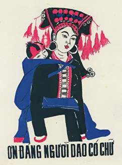 Viet Prints: Vietnamese Poster - Yao people grateful to the Party