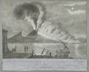 Volcano Prints: View of the 22nd eruption of Mount Vesuvius, 1737