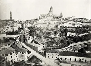 Siena Prints: View of the ancient town of Siena, Italy