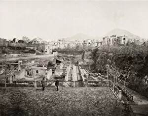 Barrow Gallery: View of the archaeological site at Herculaneum, Vesuvius